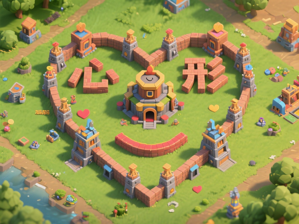 九游部落冲突娱乐阵型推荐:打造独特布局提升游戏乐趣与策略 (九游部落冲突娱乐阵型推荐:打造独特布局提升游戏策略与乐趣体验) 以视觉效果为核心的布局
很多玩家喜欢将建筑摆放成